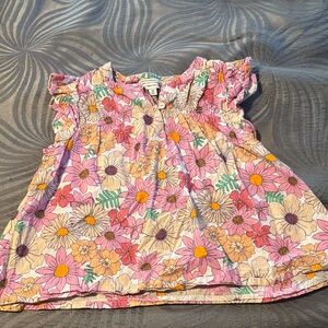 Charming Floral Kids Blouse - Pink and Yellow